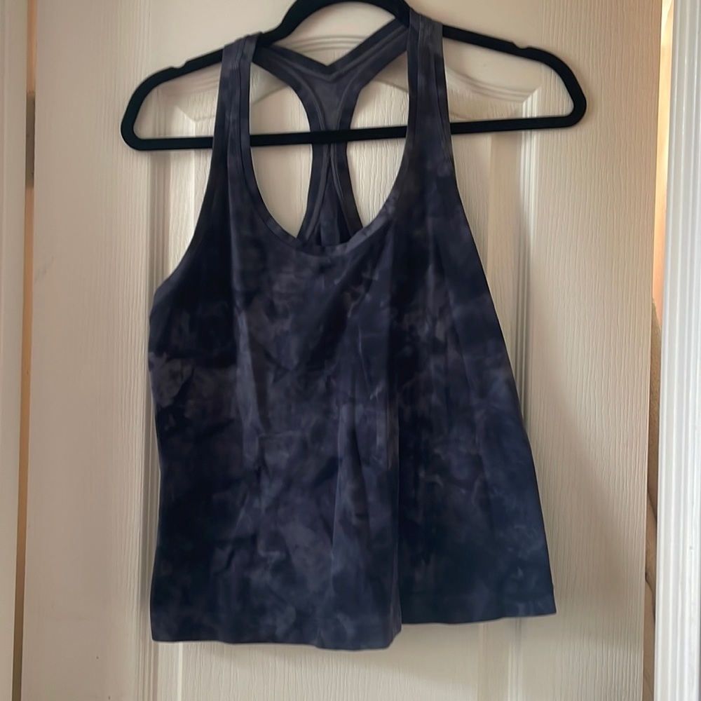 Lululemon cool Razerback diamond die tank top, black-gray, size 12